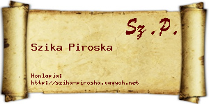 Szika Piroska névjegykártya