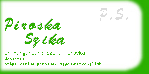 piroska szika business card